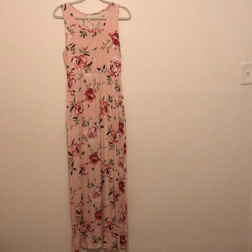 Pink Blush maternity floral maxi dress